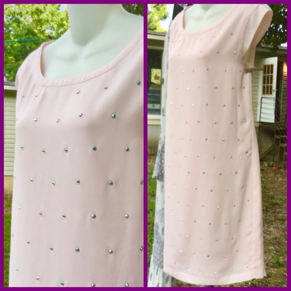 Rhinestone Shift Dress, sz M